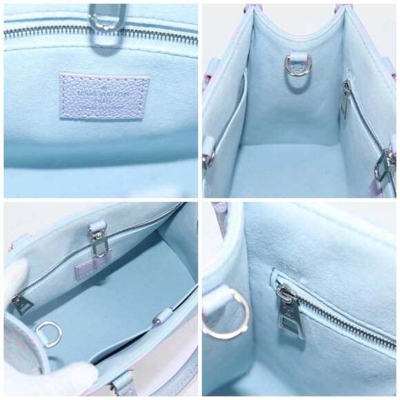 LOUIS VUITTON Monogram Empreinte On The Go PM Bag 2way Blue M46067 Auth 126345SM - Picture 15 of 16